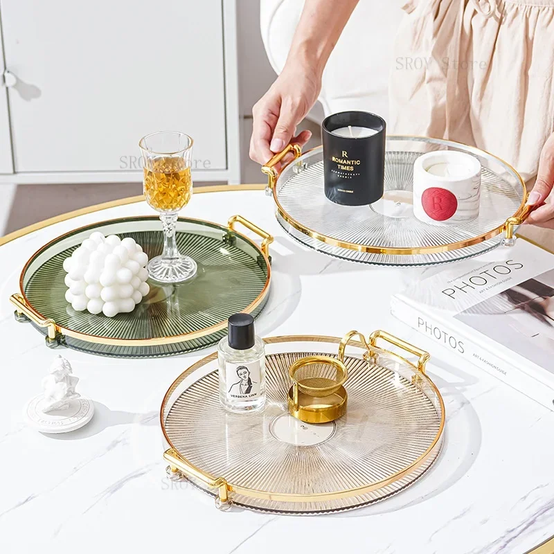 

Creative Storage Trays Snack Fruit Plate Jewelry Storage Tray Containers Perfume CosmeticTray Home Decor Tea Set Organizer
