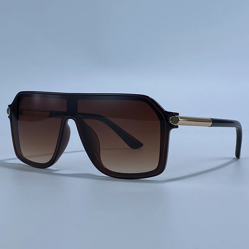 Vintage Übergroße Einteilige Schild-Sonnenbrille für Herren 2026 Luxusmarke Metallrahmen Outdoor-Sonnenbrille für Männer Trendige Schattierungen – Detail 13