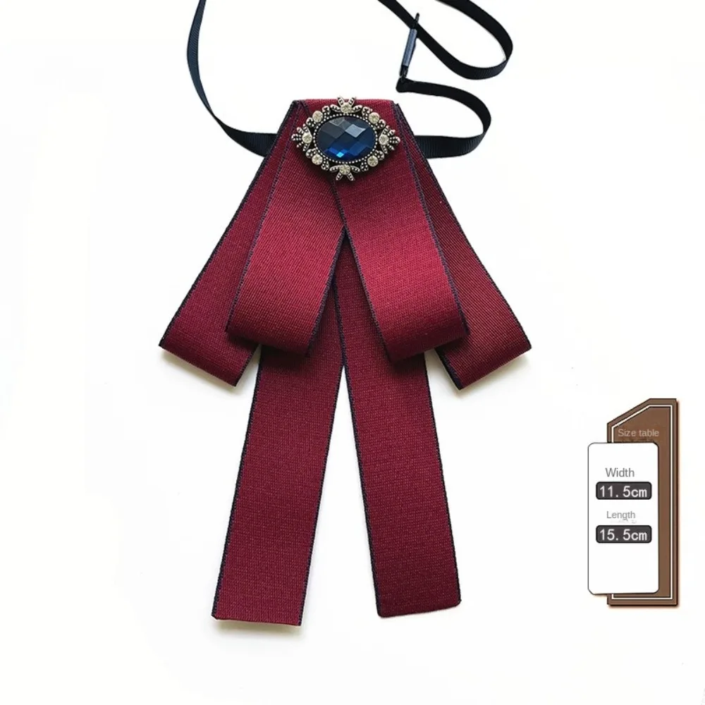 Новый однотонный галстук-бабочка с бантом, элегантные броши с бантом, кристаллы и стразы, предварительно завязанный воротник-бабочка с цветочным узором для девочек