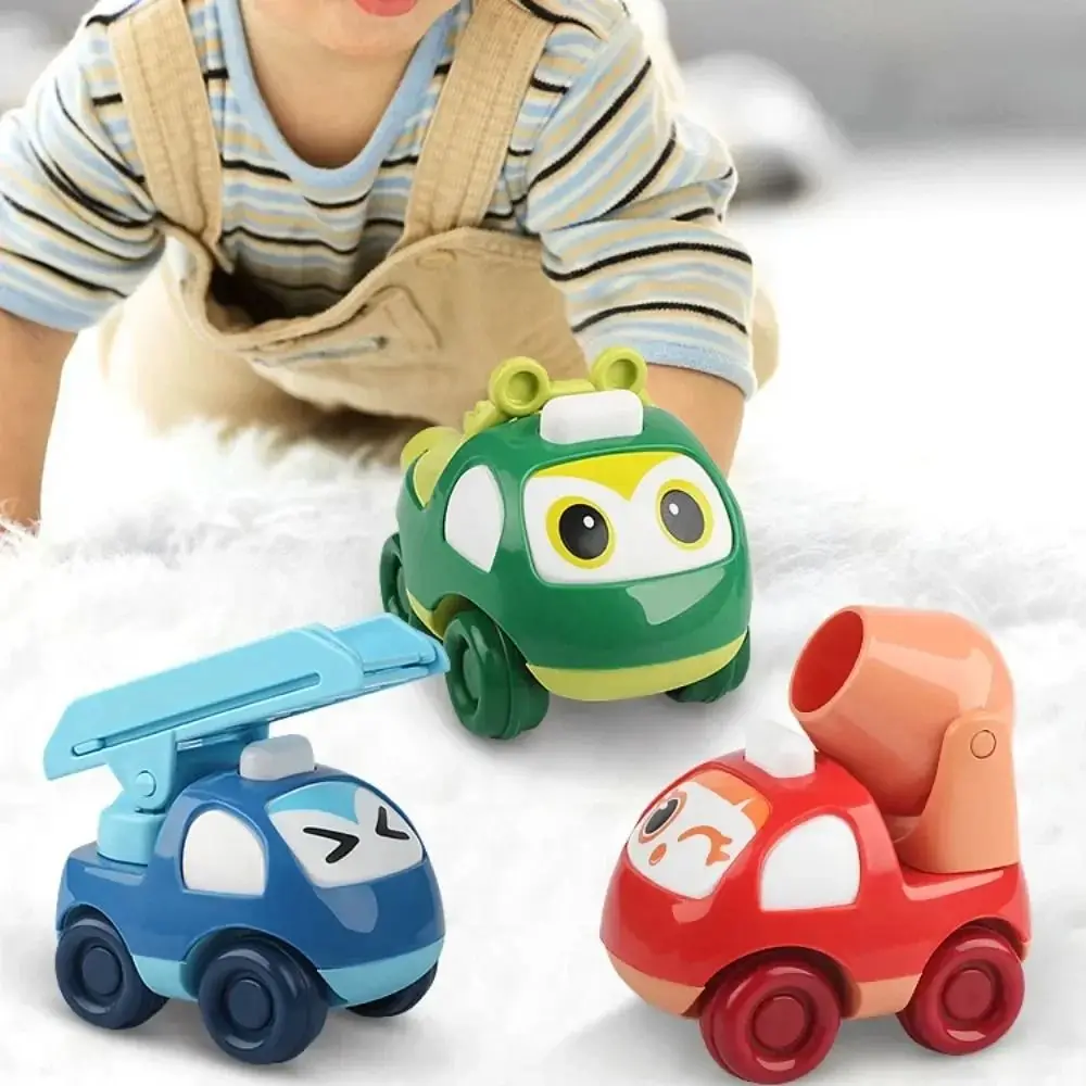 Carro de desenho animado de plástico durável, sem bateria, misturador deslizante de inércia, caminhão basculante, trator, brinquedo, design fofo, veículo de engenharia