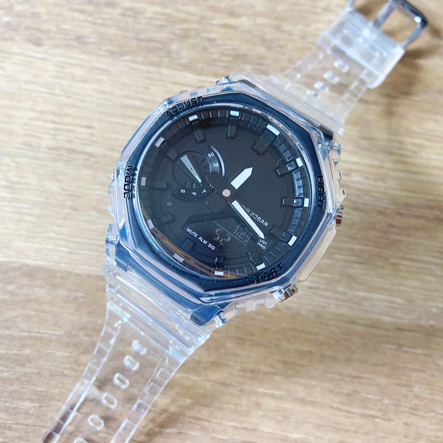 

Full-featured Wrist Watches GA LED Dual Display Men Women Girl Casual Sports Electronic Analog Digital Waterproof Clock 02