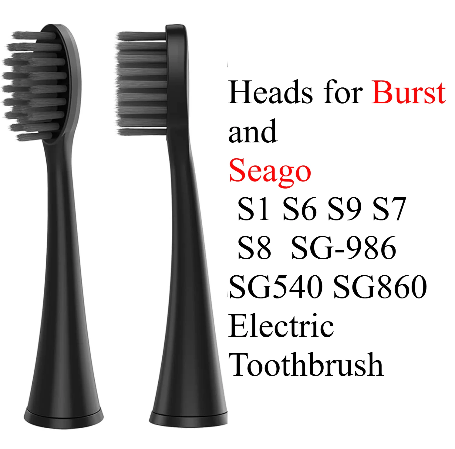 

10 шт. сменных насадок для зубных щеток, совместимых с электрическими зубными щетками Burst для взрослых, для моделей Seago S9, S1, S6, S8, S21, S26, S28, SG540, SG860
