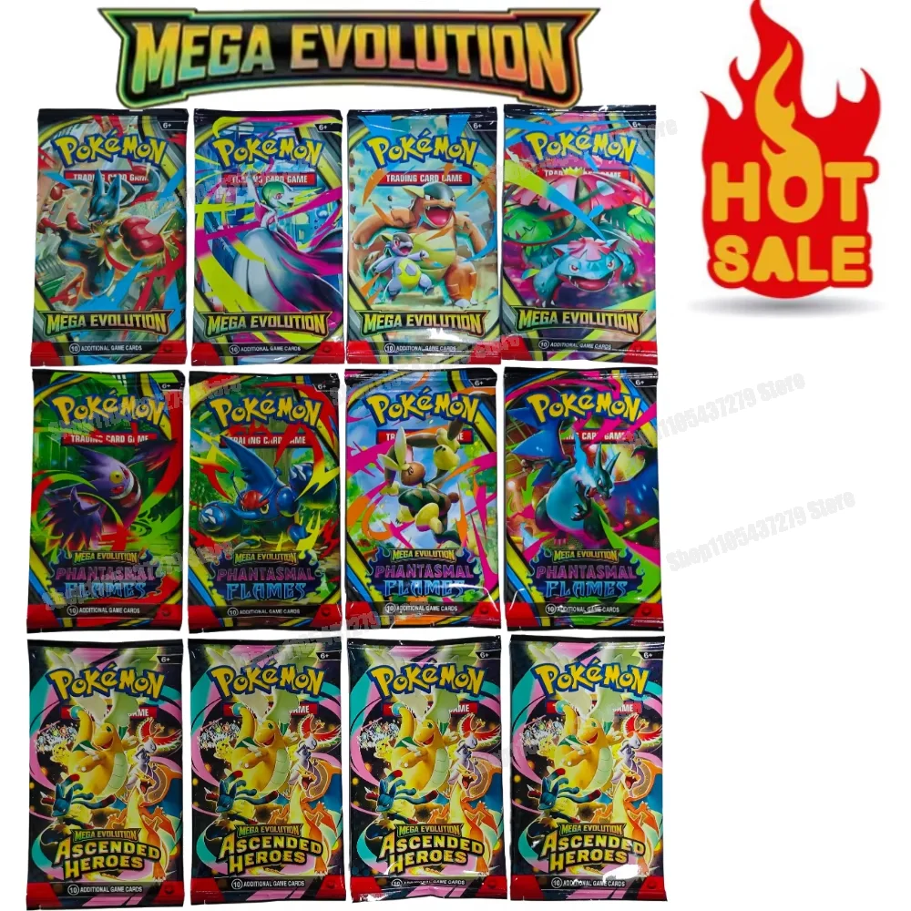 Card ASCENDED HEROES Black Bolt White Flare Surging Sparks Mega Evolutions English Booster Battle Transaction Card Toy