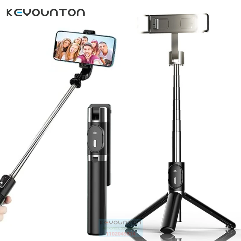 Складная портативная беспроводная селфи-Палка с Bluetooth штатив с заполняющим светом затвор пульт дистанционного управления для Samsung Huawei Xiaomi iphone