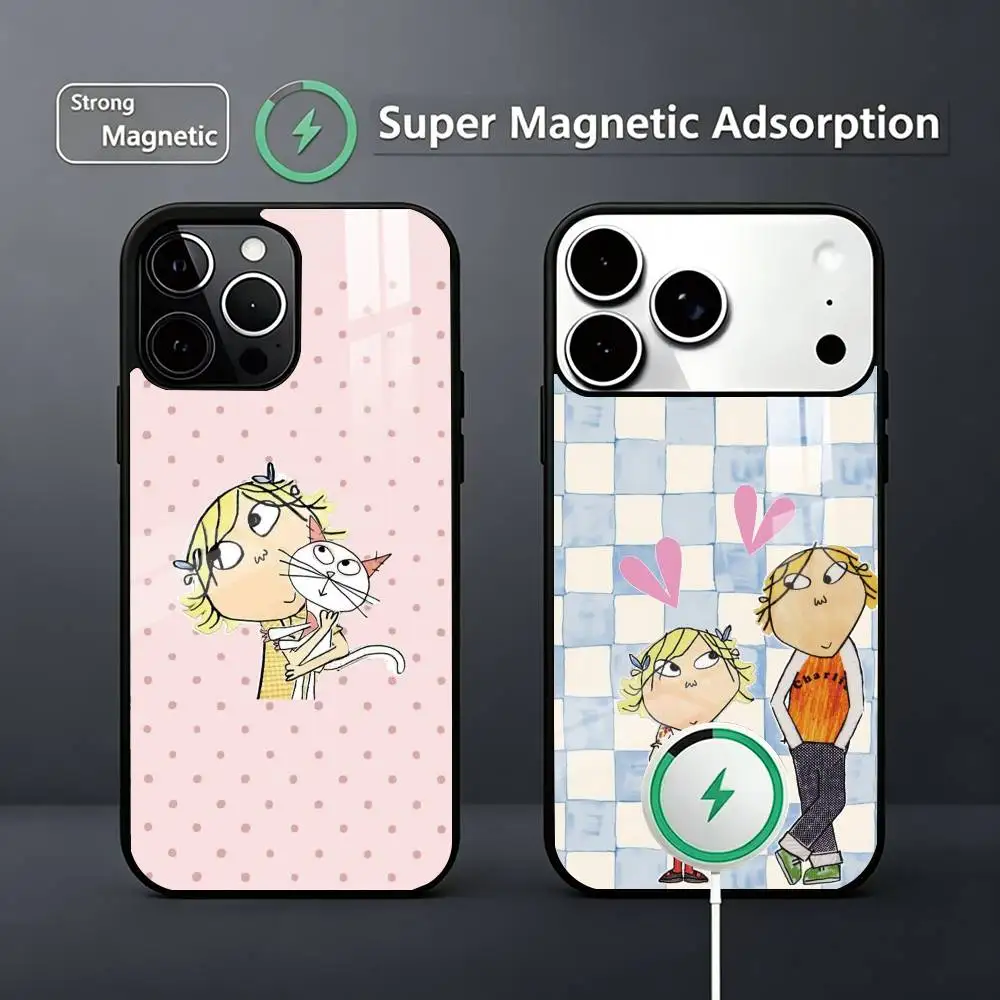 C-Charlie and L-Lola  Phone Case For iPhone17,16,15,14,13,12,11 Plus,Pro Magnetic Supports Magnetic Wireless Charging
