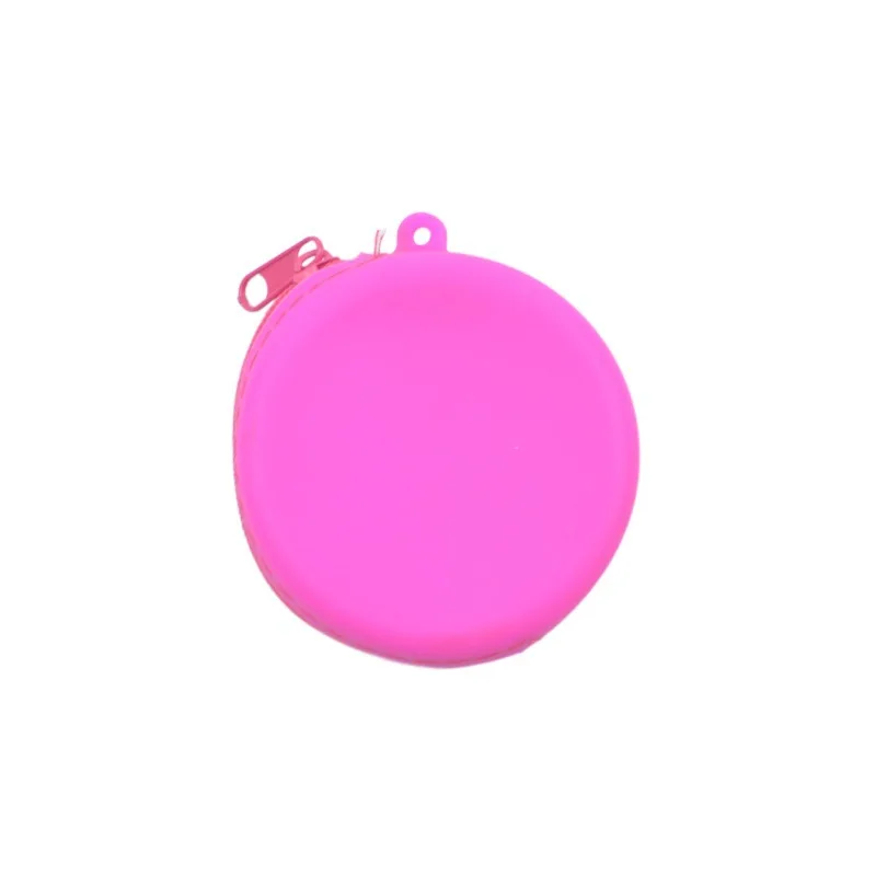 12pcs Coin Purses Silicone Plain Circle Shaped Sweet Waterproof Protable Small Storage Bag Mix Color