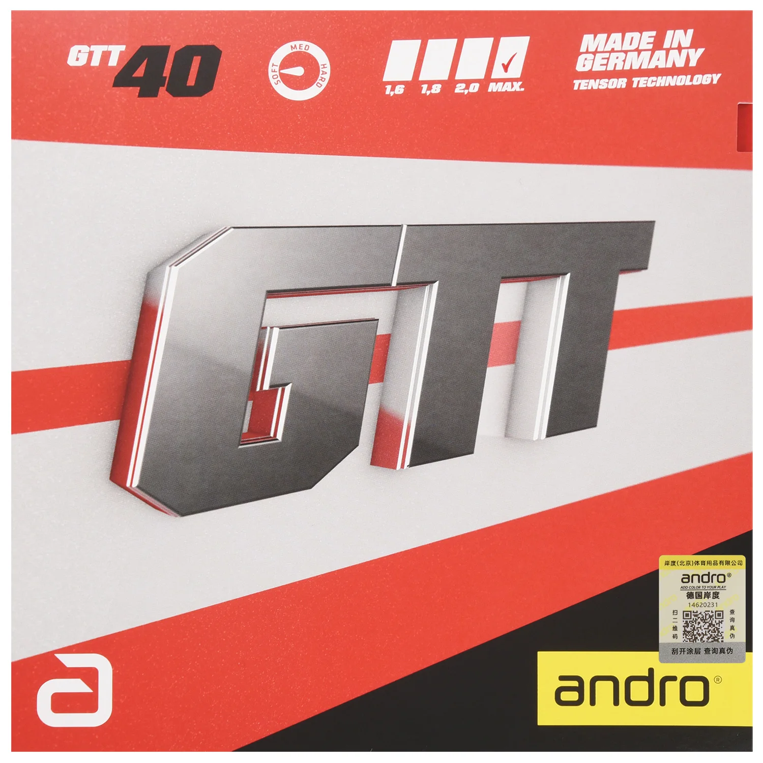 

ANDRO GTT40 45 Table tennis rubber