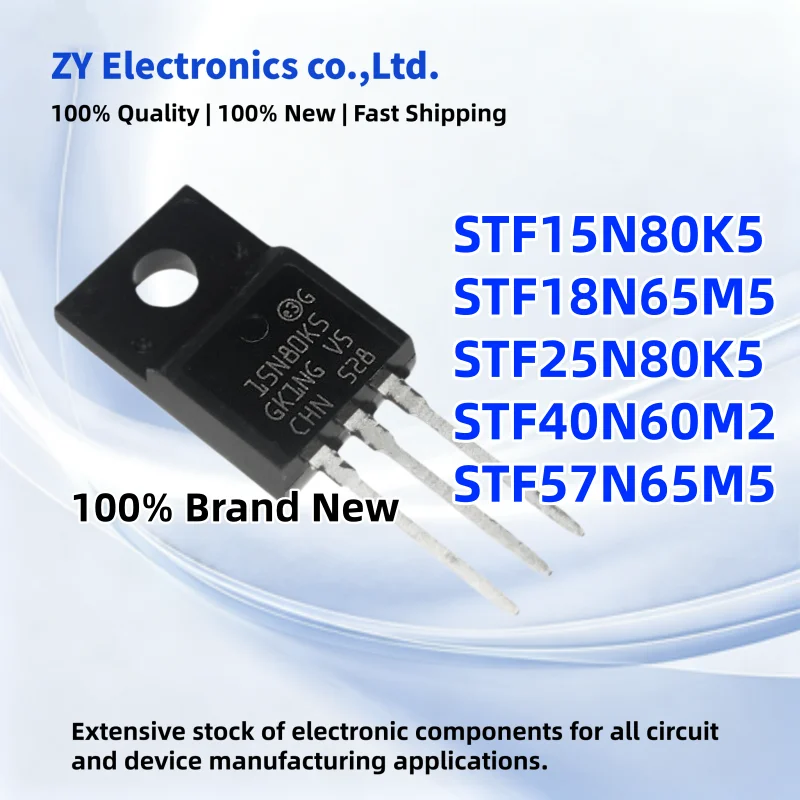 10Pcs/lot New STF15N80K5 STF18N65M5 STF25N80K5 STF40N60M2 STF57N65M5 15N80K5 18N65M5 25N80K5 40N60M2 57N65M5 TO-220F