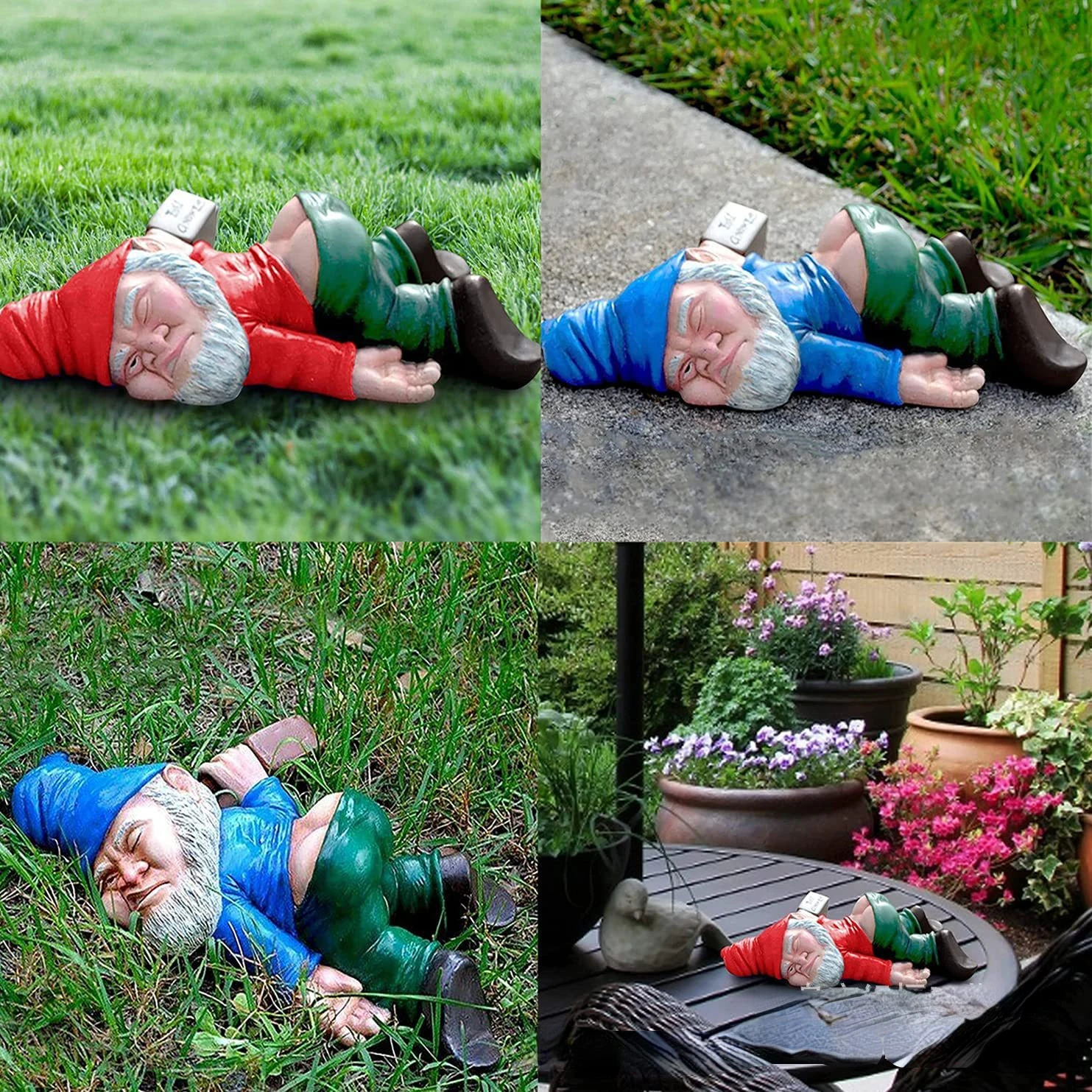 Resin Statue Dwarfs Mini Drunk Gnome Funny Exterior Garden Outdoor Ornaments Sculpture Bonsai Decoration For yard accessories