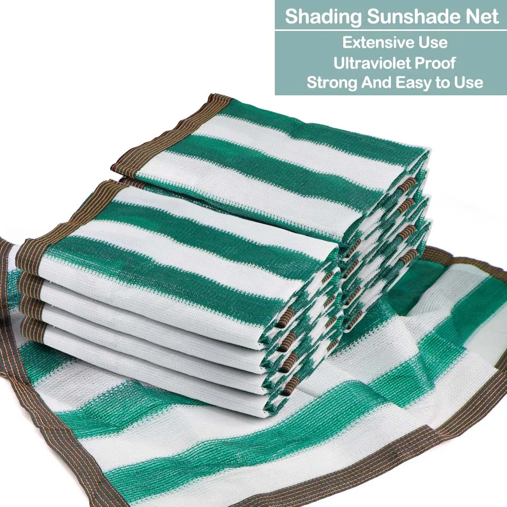 

95% Dark Green White Striped Sunshade Net HDPE Ultraviolet Resistance Courtyard Garden Pool Outdoor Sunshade Covered Plant Car