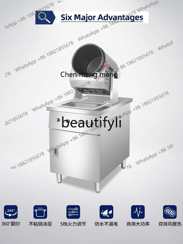 Hot sales Fully Automatic Stir-Frying Machine Commercial Multi-Functional Drum Type Canteen Kitchen Intelligent Stir-Frying Mach
