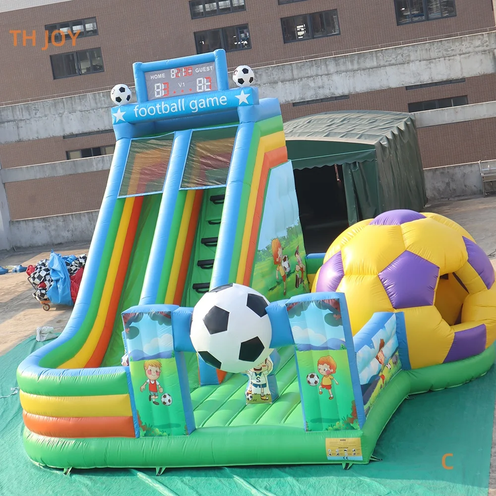 Commercial Inflatable Football Slide soccer Bouncer Slide Inflatable Bouncy House With Slide playground