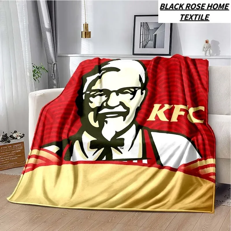 Fashion Art Print K-kfc Logo Blanket Bedroom Sheet Sofa Flannel Sleeping Blanket Outdoor Travel Camping Adult Warm Cover Blanket