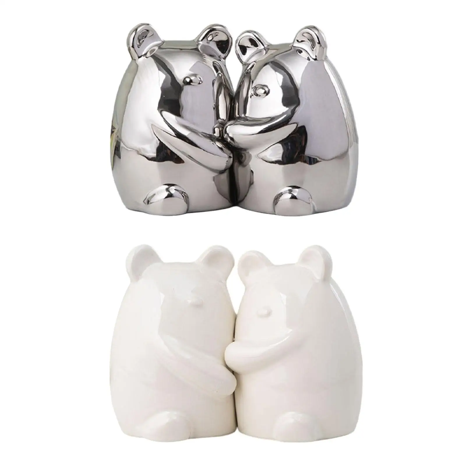 ชุดหนังสือหมีเซรามิก2เล่มมีปลายหนังสือยืนสำหรับการศึกษาร้านเสริมสวยหรือห้องสมุด