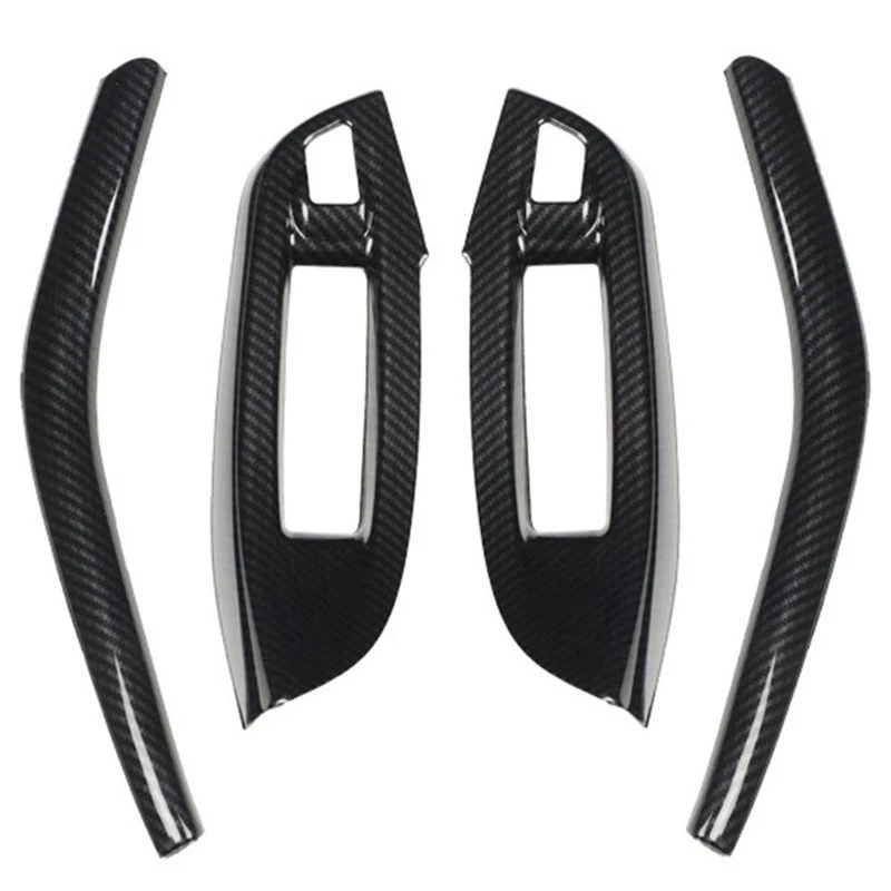 NEW HOT in Stock-Interior Modified Trim Accessories Car Window Switch Panel Trim Cover ABS Carbon Fiber Pattern For Ford Focus