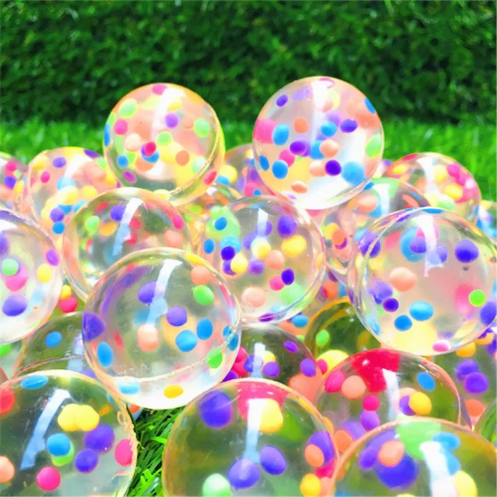 20Pcs Glitter Bounce Balls Bouncing Rubber Balls Toy Children\'s Fun Elastic Ball Indoor Play Toys Kids Sports Toys Birthday Gift