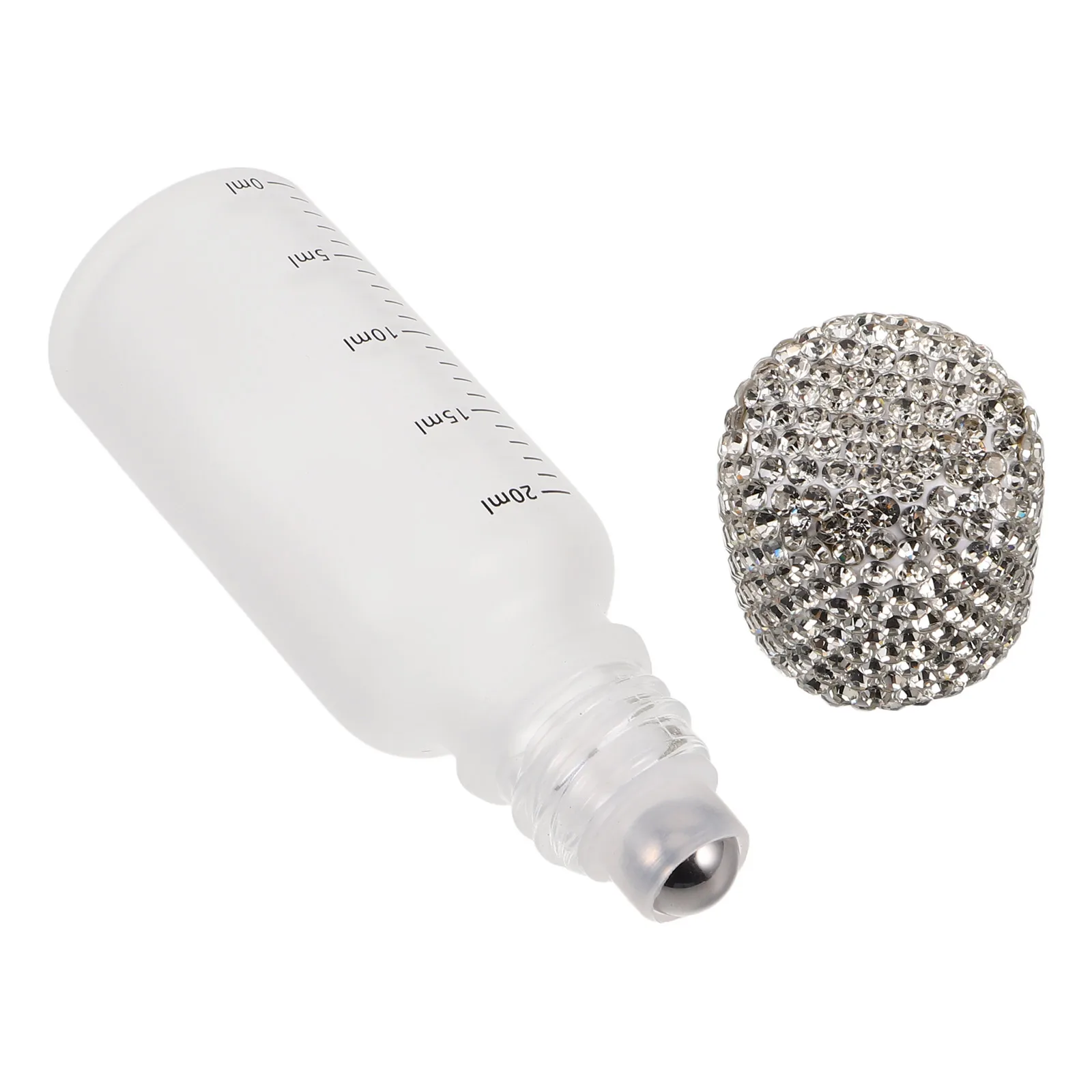 

20ml Rhinestone Refillable Clear Glass Roll-on Bottle Portable Travel Container for Precise Hydration Glass Roll-on Containers