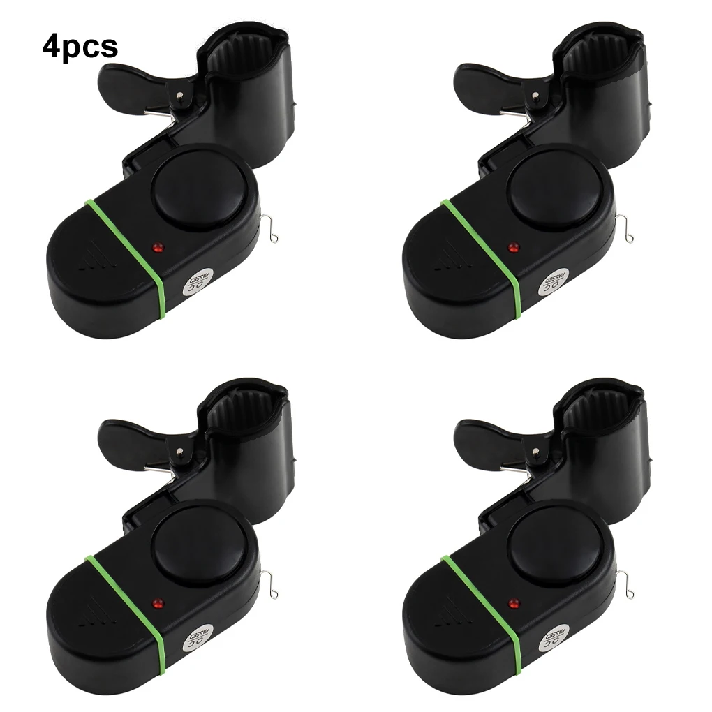 

4pcs Fishing Bite Alarm for Fishing Rod Sensitive Electric Alert Fishing Bite Alert Bell Fishing Alarm Indicator w/LED Lights