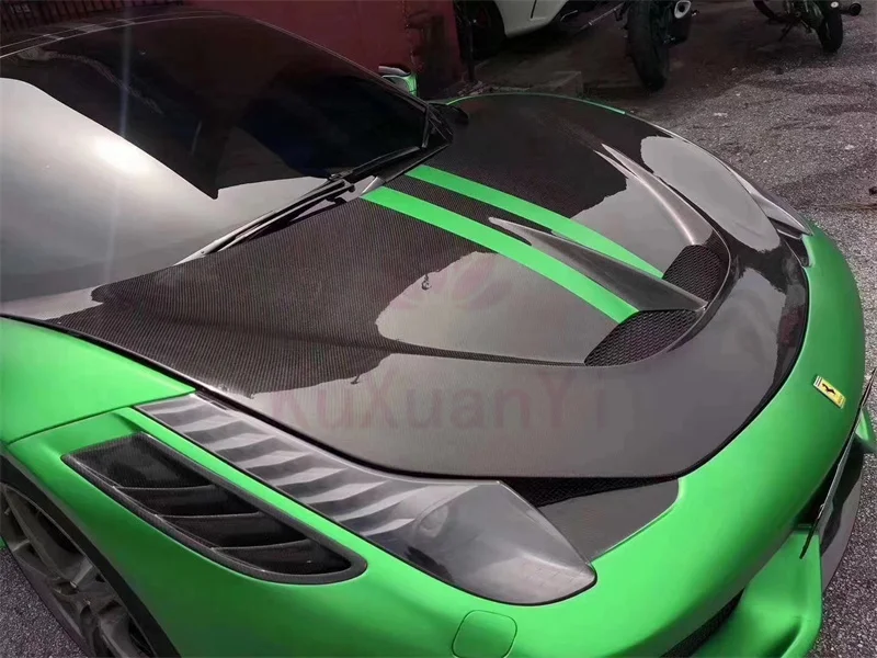 طقم هيكل محرك من ألياف الكربون الحقيقية 458 لسيارة فيراري 458 طقم هيكل محرك طراز SP مطور إيطالي