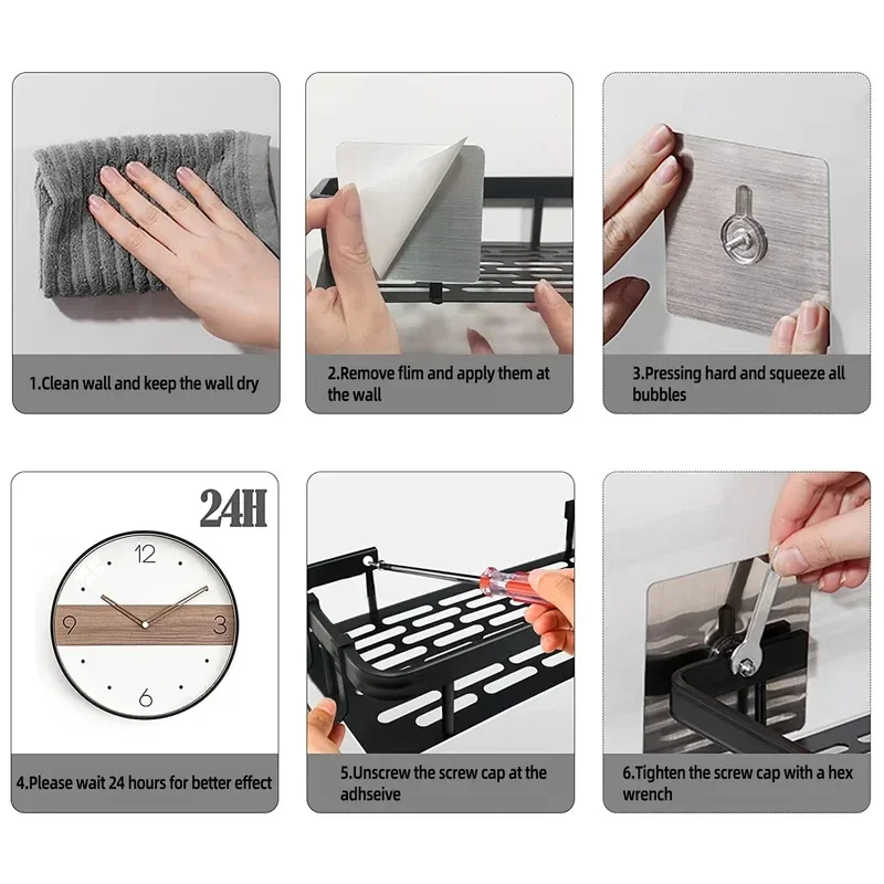 yesNo Drill Wall Mount Bathroom Corner Storage Shelf, Waterproof Shower Organizer Rack for Shampoo Toilet Bathroom Accessories - view 5