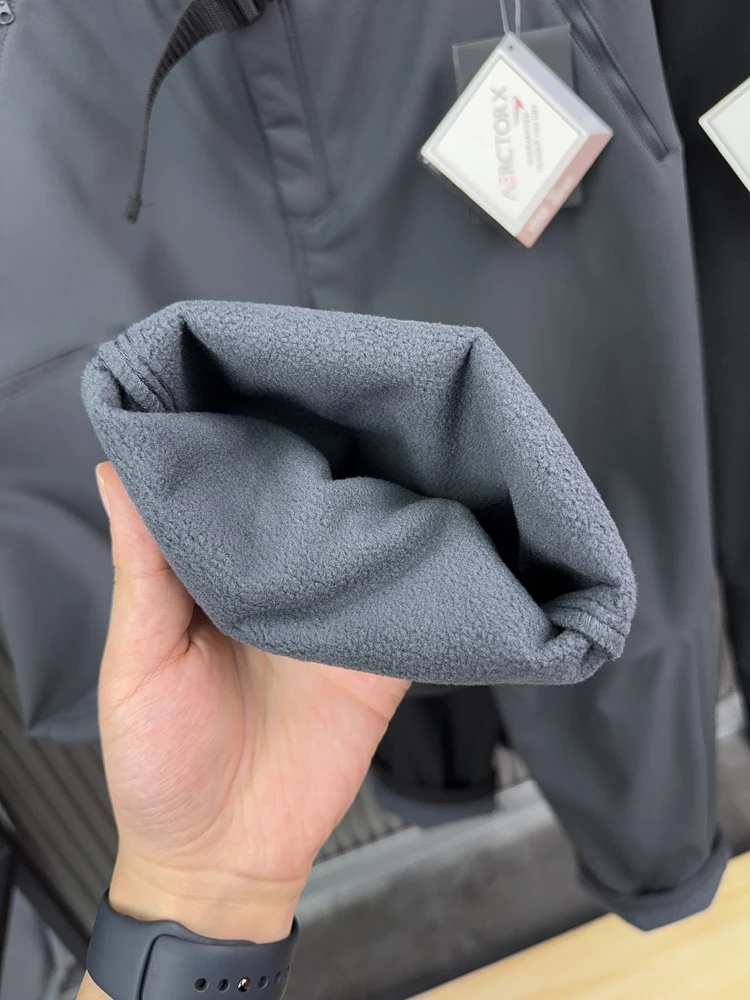 الرجال Fce اصطف Thiened لينة ell عارضة السراويل الخريف الشتاء الدافئة مستقيم الساق عمال Faion الحضرية Sle اللون