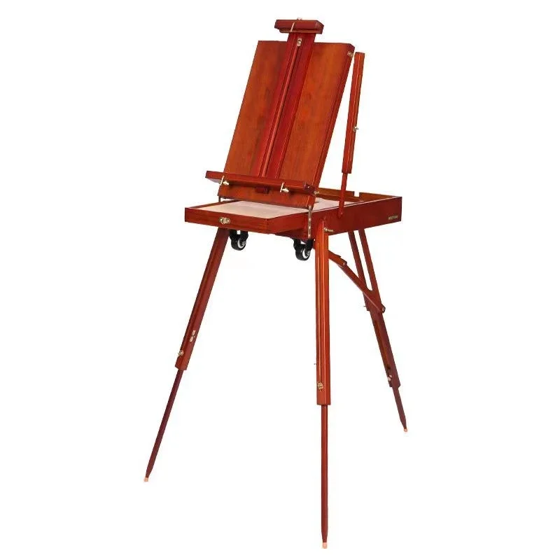 Trolley type painting case, portable oil painting case, portable drawing board rack with wheels