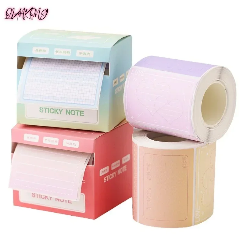 256 Sheets Pull Out Sticky Notes Roll Tape Memo Pads Full Adhesive Self-Adhesive Sticky Notes Sticker Label for Noting Writing