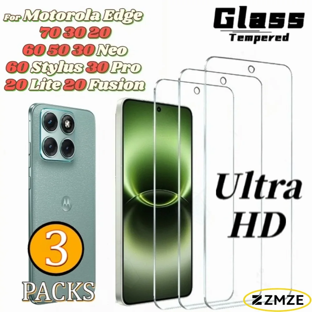 

3 Pack For Motorola Edge 30 20 70 60 Stylus 30 Pro 20 Lite 20 Fusion 60 50 30 Neo Complete Coverage HD Clear Tempered Glass Film