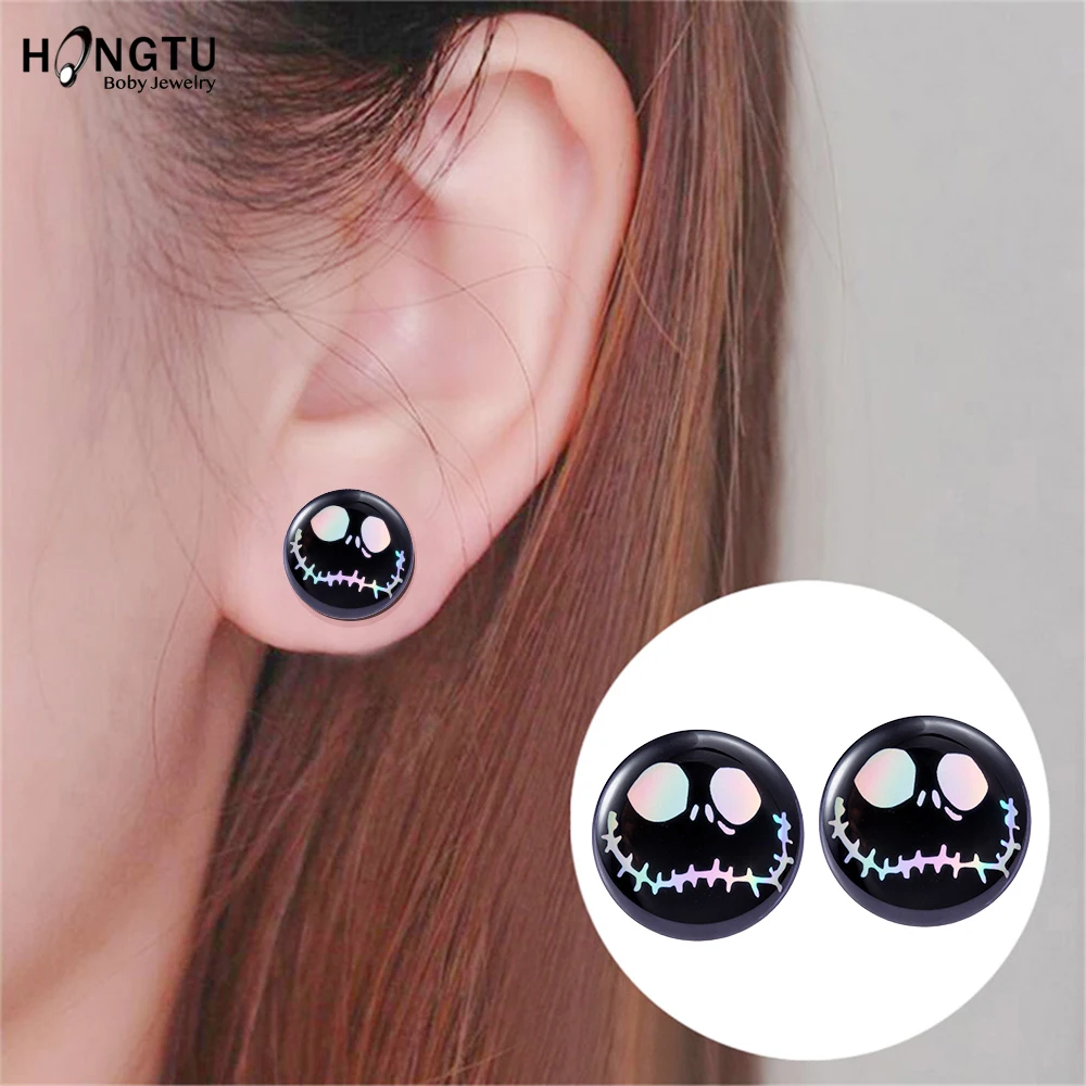 2PC Acrylic Screw Ear Gauges Plugs Expander 8-20mm Cartoon Logo Double Flared Ear Stretcher Piercing Ear Tunnel Piercing Jewelry