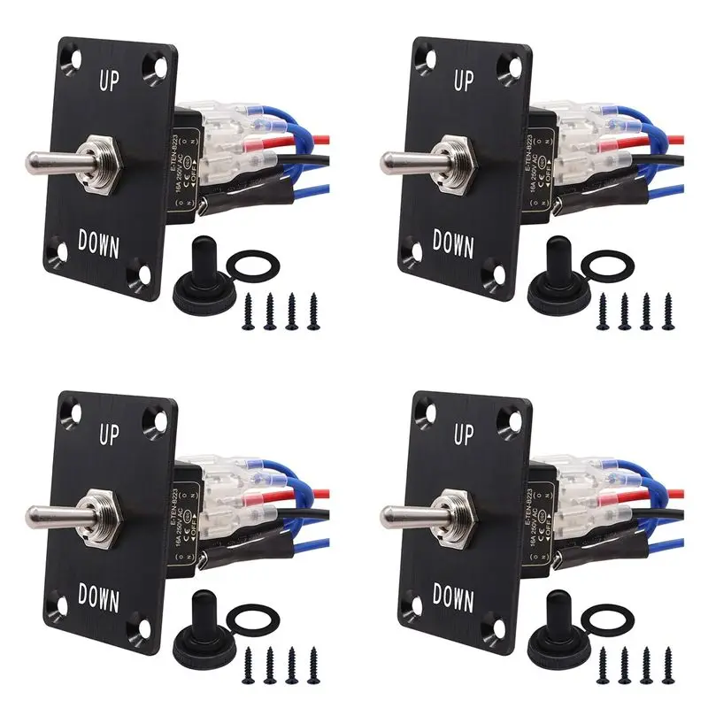 A04G-4X Rocker Toggle Switches Momentary 6 Pin 3 Position (On)-Off-(On)UP/Down Polarity Reverse Switch With Panel