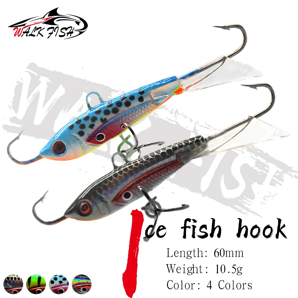 WALK FISH 1Pcs 10,5g 6cm Winter Eis Angeln Köder Ausgewogene Metall Mini Blei Spaziergang Fisch Im Freien Künstliche gefälschte Köder Süßwasser Bass