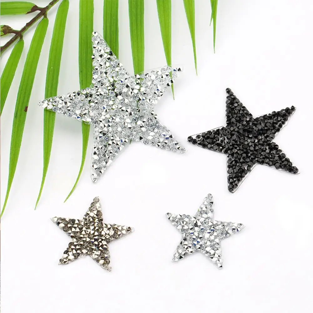 Multiple Sizes DIY Crafts Star Motifs Garment Decoration Clothing Accessories Hotfix Pentagram Sticker Rhinestone Patches