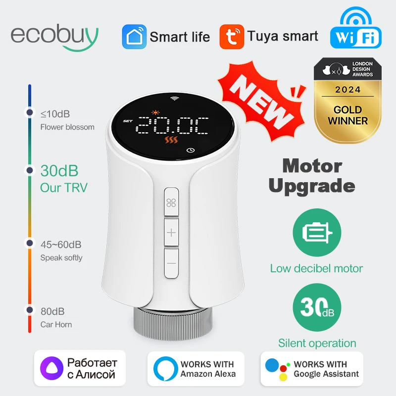 

New Tuya Wifi Thermostatic Valve Radiator Smart Thermostat Valve Digital Temperature Controller Smart Life Alexa Google Home