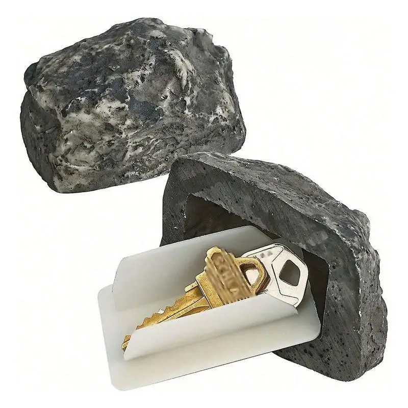 Safe Storage Lock Box Key Rock Hider With Secret Compartments Weather Resistant Secure Diversion Safes Decorative Garden