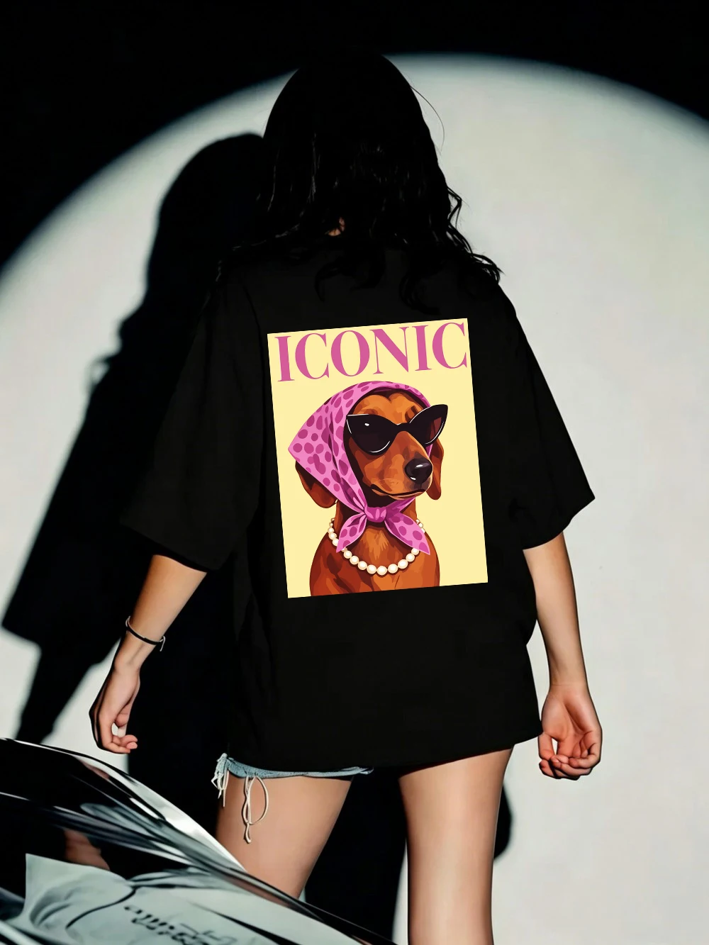 Summer Cotton T-Shirts Women Iconic Dachshund Prints Tops O-Neck Comfortable Oversized T Shirt Holiday Casual Womans Clothes
