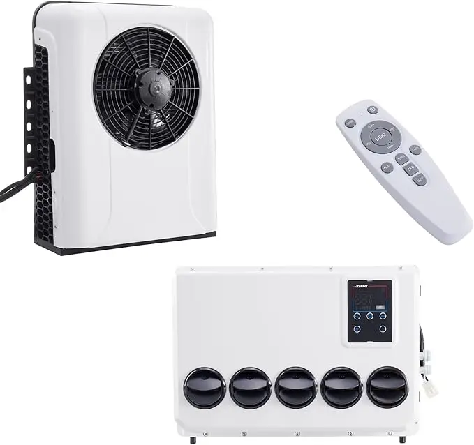 

TELCOOL 12V DC Split Type RV Air Conditioner 9000BTU Use for Trucks, Campers, Trailers, Excavators, Vans & Agricultural Vehicles