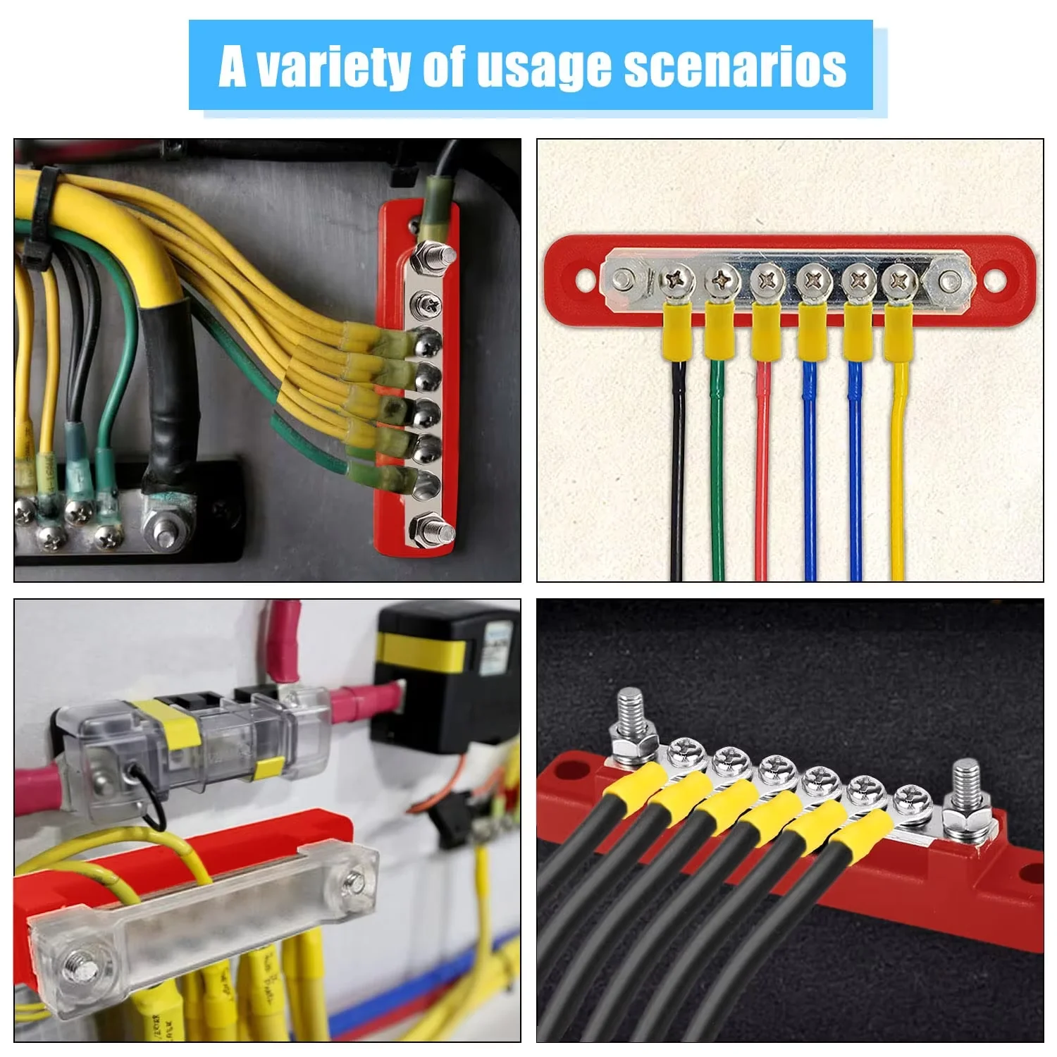 48V RV Blocks 150A Alpikcool 6 X 8 Screw Battery Terminals Power Distribution Marine Line Studs Positive Car Caravan Accessories