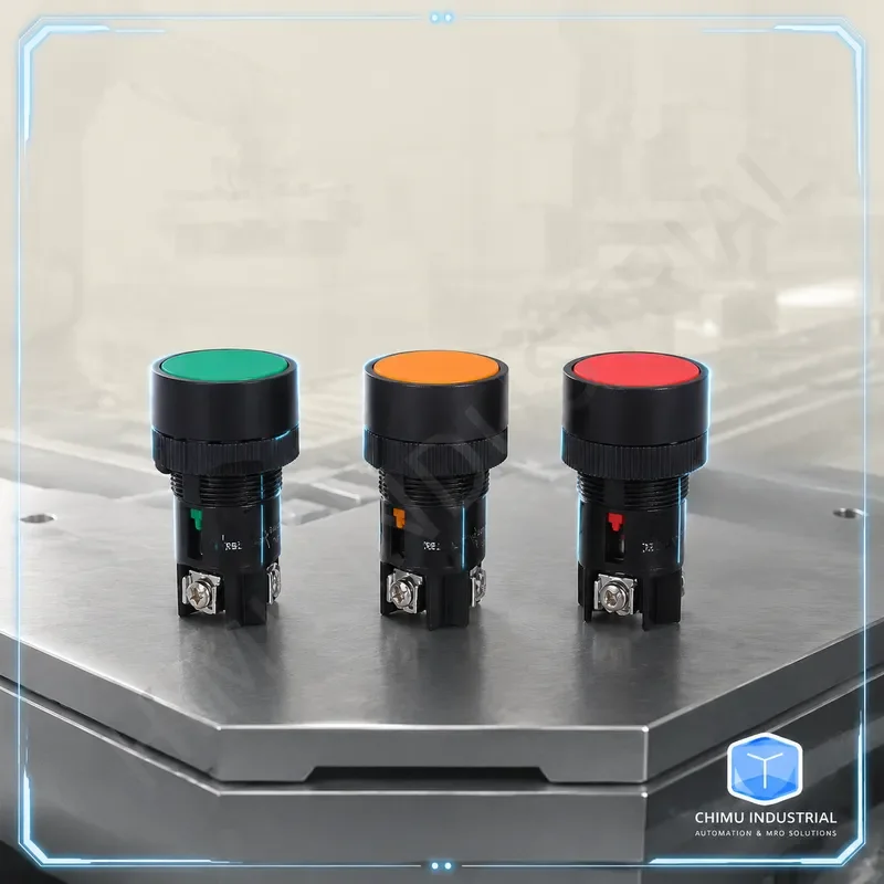 【CHIMU INDUSTRIAL】 for XB2-EA131 EA142 Flat Push Button Switch 22MM Green NO Red NC DC AC