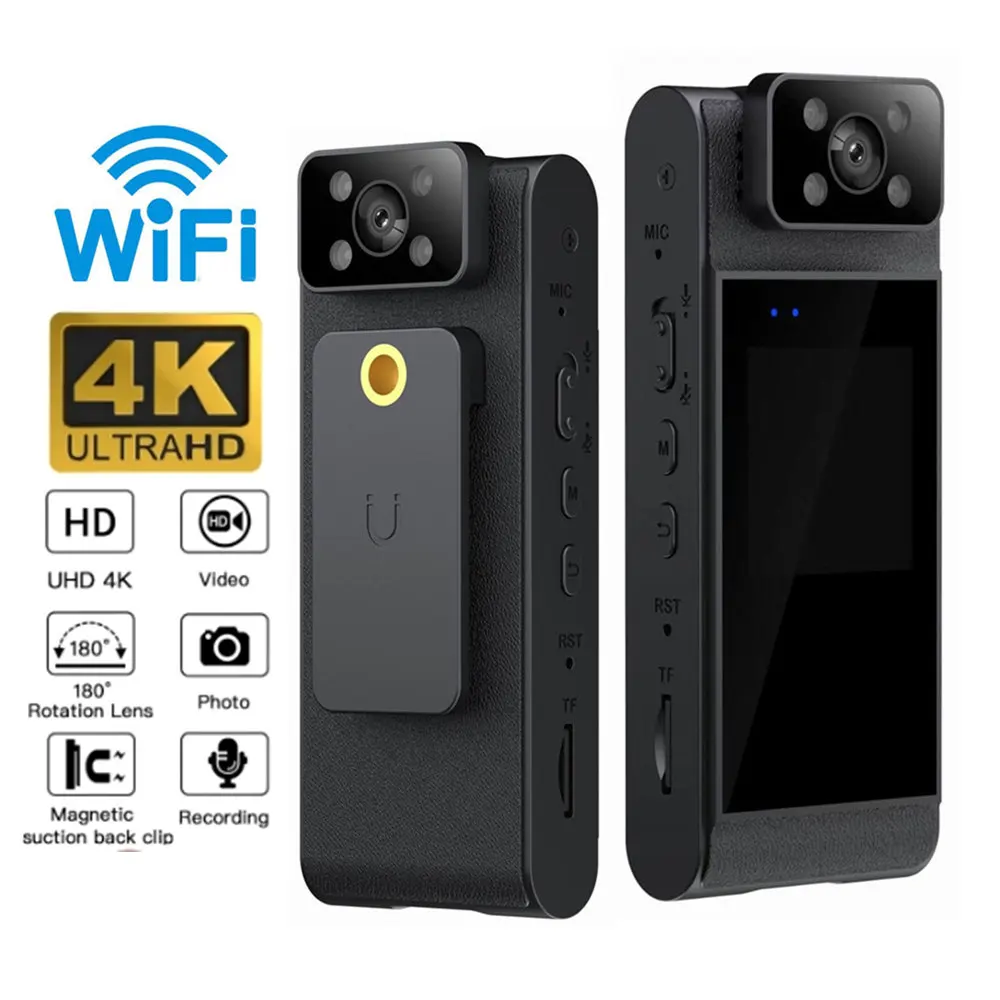 Minicámara HD 4K con WiFi, grabadora de vídeo Digital pequeña portátil, cuerpo de policía, visión nocturna infrarroja, videocámara en miniatura