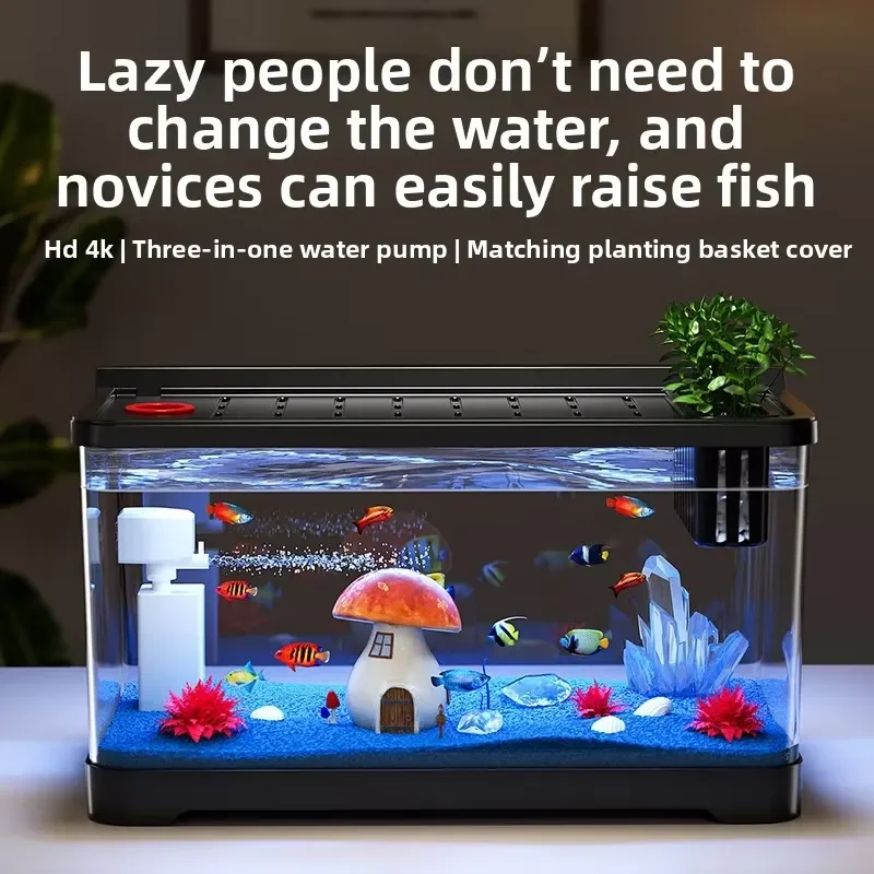 

Fish Tank Filtration and Oxygen Making Machine for Small Living Room Ecological Desktop Landscaping Water-free