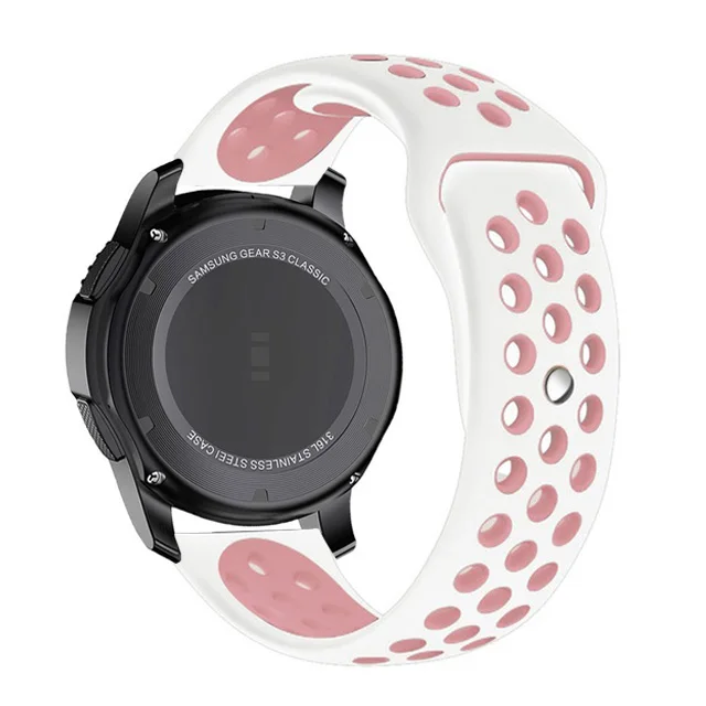 Pulseira de silicone para Samsung Galaxy Watch, 20mm, 22mm, 6, 5, 4, Huawei, 3, GT, Soft Sports, pulseira respirável para Amazfit GTR 3, GTS