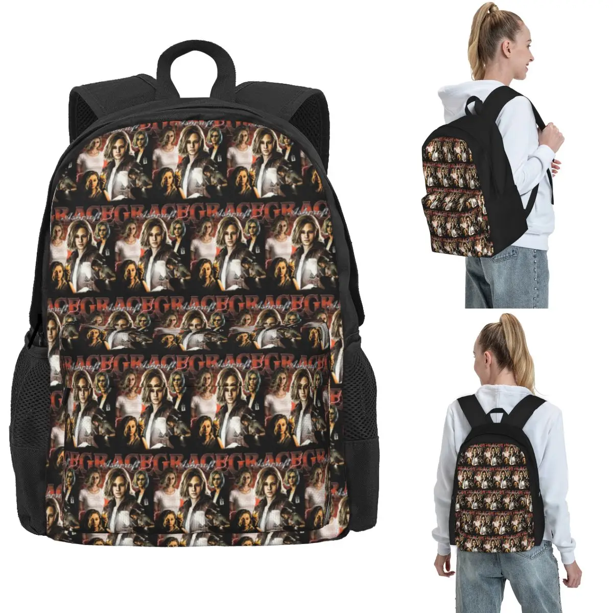 Grace Ashcroft -Resident Evil 9 Requiem Backpack Hot Sale Daypack Large Capacity BookBag School Bag Shoulder Bags for Men Women