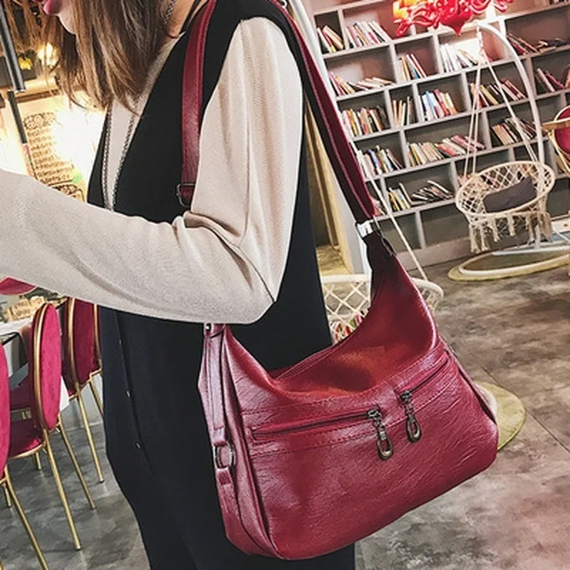 

New Women's Bag Korean Fashion Zipper One-shoulder Diagonal Solid Color Retro Three-purpose