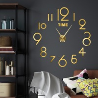 Large 3D Wall Clock Luminous Classic Wall Clocks DIY Digital Clock Wall Watches Stickers Silent Clock for Home Living Room Table