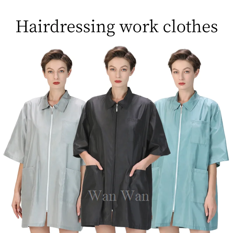 

Pet Groomer Waterproof Work Clothes Barber Shop Non-sticky Hair Apron Hairstylist Anti-static Coverall Pet Grooming Gown Y1024