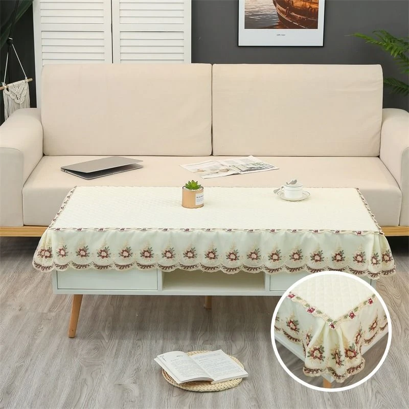Home Tablecloth Lace Decor Tea Table Computer Desk Tablecloth Non-slip TV Cabinet Bedside Cabinet Shoe Cabinet Dust Cover Cloth