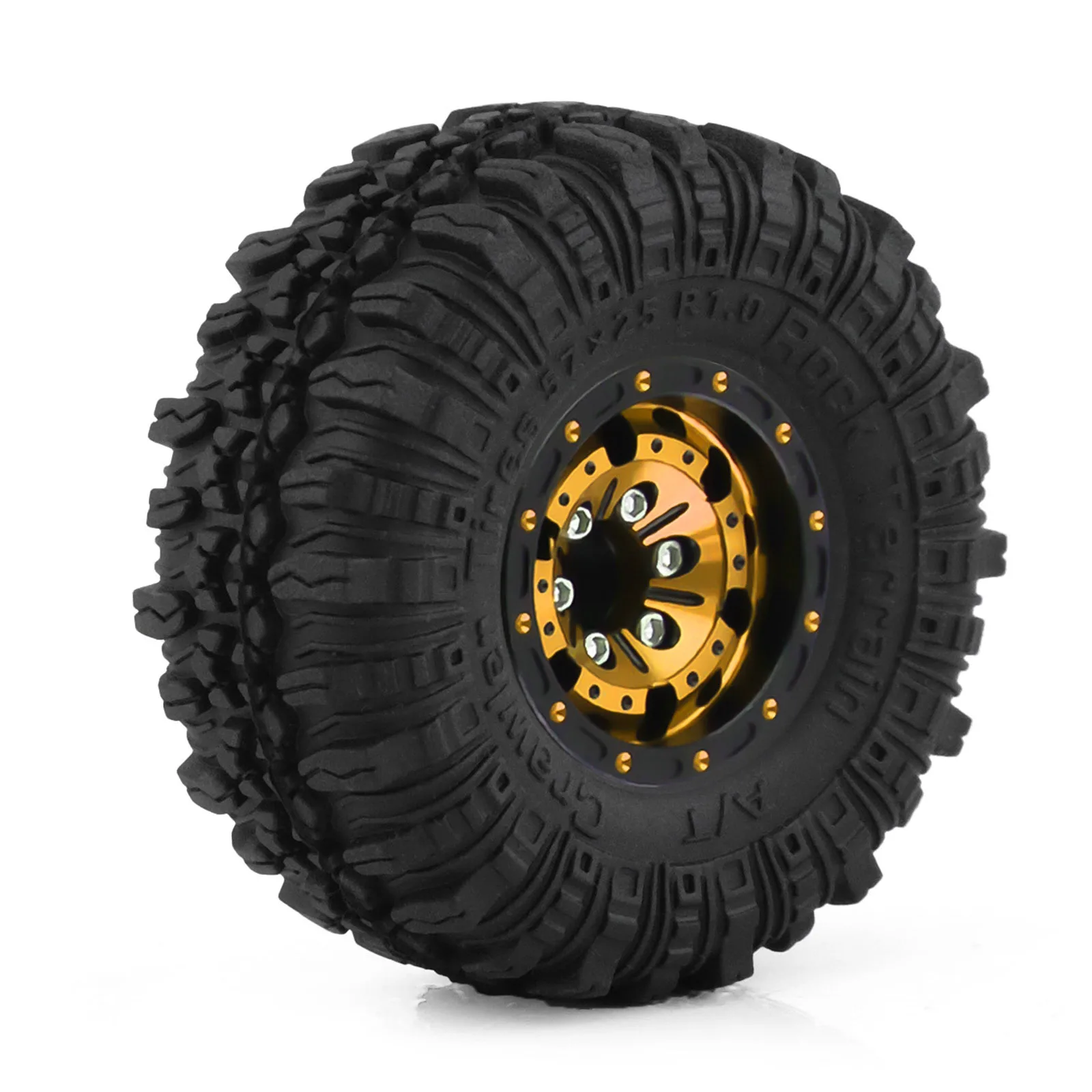 4 Stück scx24 Beadlock-Räder scx24 Reifen 1.0 Beadlock-Räder 1.0 Crawler trx4m Reifen 1/18 1/24 RC Crawler Car Axial AX24 FMS FCX2