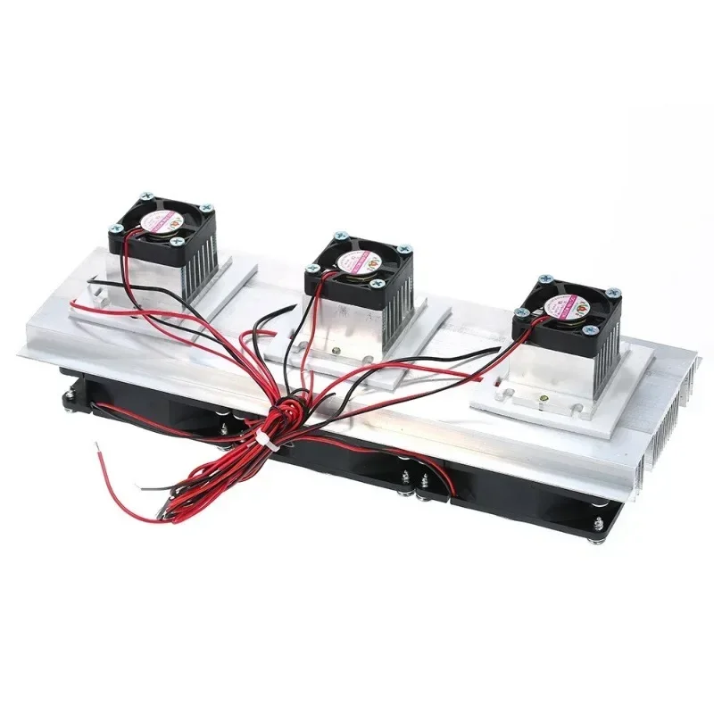 

180W Trinuclear Thermoelectric Peltier Refrigeration Air Cooling System Kit Cooler 3xFan