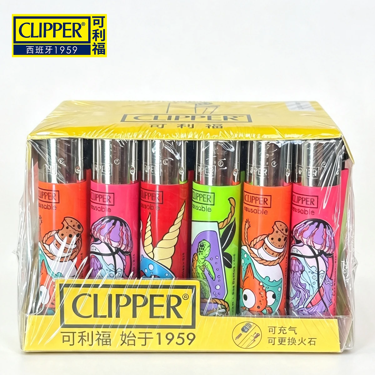 Clipper Open Flame Grinding Wheel Lighter Small and Inflatable Lighter Personalized Pattern Clipper Lighters Smoking Men's Gift
