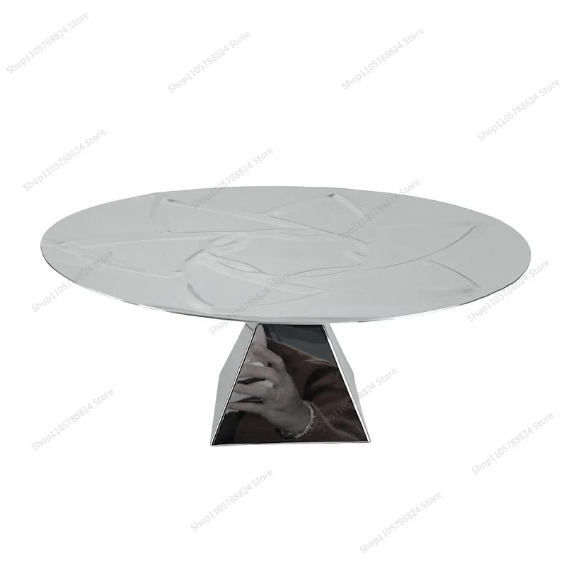 For European stainless steel fruit tray, living room coffee table, desktop fruit storage ornament, high-foot printing tray